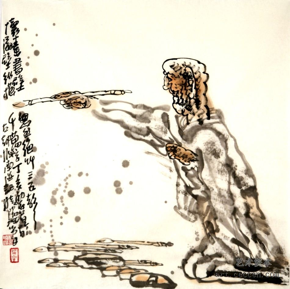 怀素画壁 68×68cm
